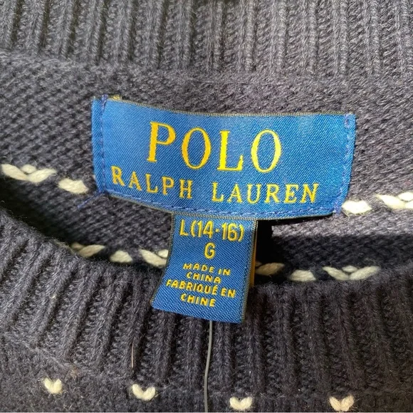 Polo Ralph Lauren Ski Print Sweater – Kids/Boys 14-16, Fits Women’s S/M - Picture 5 of 11